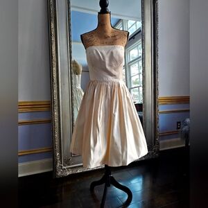 Retro Silk Satin Strapless Dress size 6